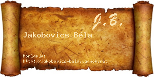 Jakobovics Béla névjegykártya