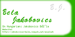 bela jakobovics business card